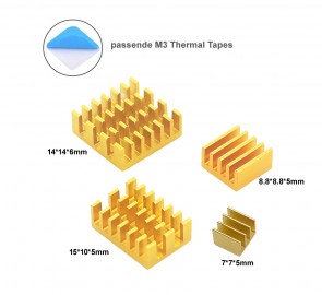 Raspberry Pi4 Model B Cooler / Heatsink Kit - Goldfarben