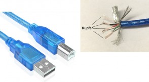HiSpeed USB Kabel 2.0 A-B / 1 Meter Blau 
