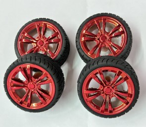 4 x YFRobot Chassis-Rad - Rot, 65x27mm 
