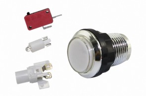 Arcade Button 24mm - Weiss Transparent mit LED