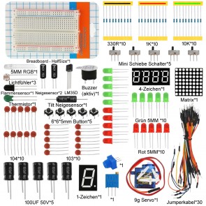 Bauteile Starter Set Advanced für Arduino Projekte mit Box - 133 Teile
