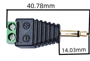 3,5-mm Mono-Klinkenstecker (männlich) mit grüner Schraubklemme