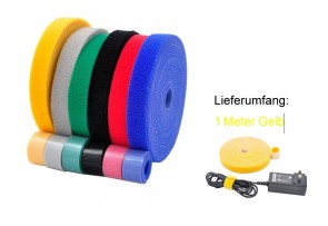 1 Meter Klettverschlussband Gelb / Breite 1cm