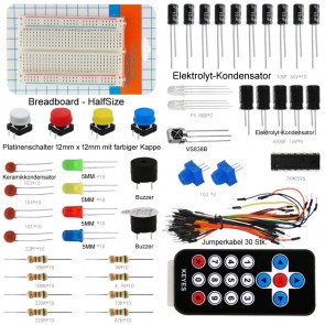 Bauteile Starter Set Advanced für Arduino Projekte mit Box - 195 Teile