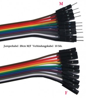 Jumperkabel (30cm) M/F 10 Stk. - 24AWG
