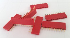 Buchsenleiste 10Pin, Rastermass 2.54mm - Rot