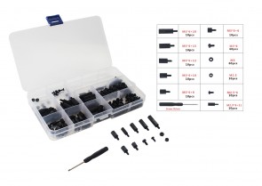 211-Teiliges Set mit Plastikschrauben und -muttern, 6mm-20mm, M3/M2.5, Schwarz