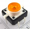 Platinenschalter 12 x 12 X 7 mm mit LED / Orange