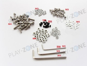 73-Teiliges Schrauben / Muttern Set (M3/M4) inkl. Schlüssel
