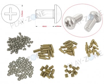 Set with M3 brass Standoffs with Screws  - 110 pieces