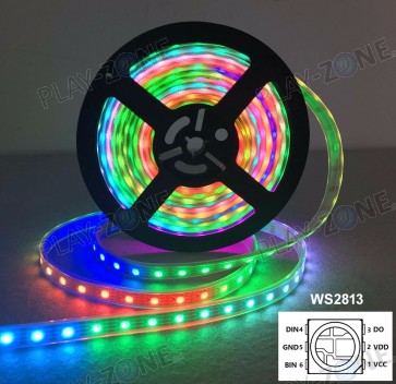 WS2813 Digital RGB LED Weatherproof Strip 60 LED - 4 meters reel
