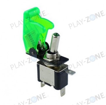 Rocket Toggle Switch and Cover - Illuminated (Green transparent)