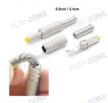 DC-Stecker 5.5mm / 2.1mm Lötversion / Metall / Gerippelt