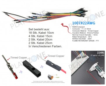Jumperkabel 26 Stk. (10-25CM) M/M - 22AWG 
