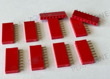 10 Stk. Buchsenleisten 8Pin, Rastermass 2.54mm / Rot