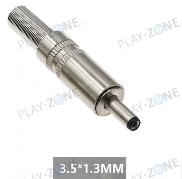 DC-Stecker 3.5mm / 1.3mm Lötversion / Metall / Glatt