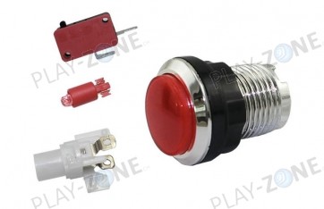 Arcade Button 24mm - Rot Transparent mit LED