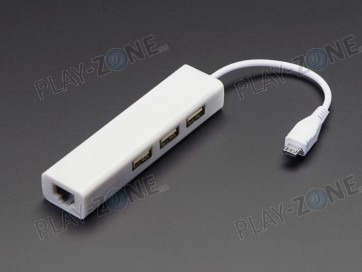 Ethernet Hub and USB Hub w/ Micro USB OTG Connector