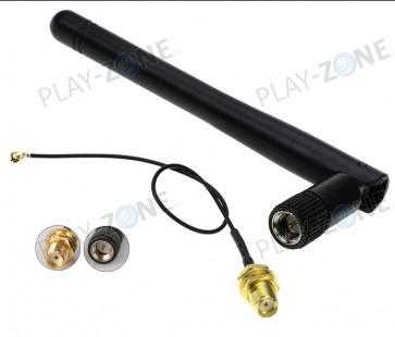 SMA WLAN- / WiFi-Antenne 2.4Ghz  inkl. Adapterkabel zu u.FL