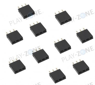 10 Stk. Buchsenleisten 3Pin, Rastermass 2.54mm / Schwarz