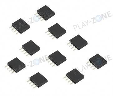 10 Stk. Buchsenleisten 4Pin, Rastermass 2.54mm / Schwarz