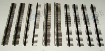 Set of 10 pcs. of 40 Pin Headers in 4 variations (black)
