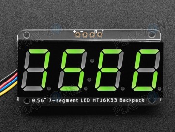 Adafruit 0.56" 4-Digit 7-Segment Display - w/ I2C Backpack QT - Green
