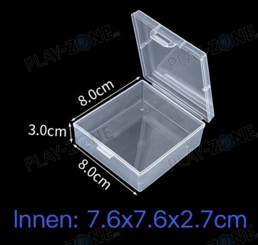 Kleine transparente Aufbewahrungsbox aus PP, 8.0 x 8.0 x 3.0cm