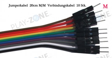 Jumper Wire 10 Pcs M/M 20cm - 24AWG