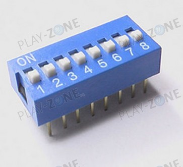 DIP-Switch with 8 positions / Blue 