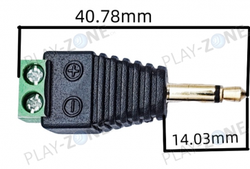 3,5-mm Mono-Klinkenstecker (männlich) mit grüner Schraubklemme