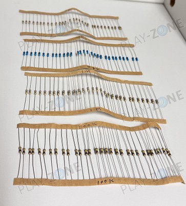 Set mit je 30 Stk. Widerständen 1 kOhm, 4.7 kOhm, 100 kOhm, 1M = 120 Stk.