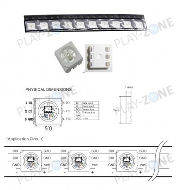 WS2812S 5050 RGB LED (int. Driver) - 10 pcs.