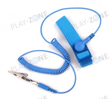 PU Antistatic wrist strap with coil cord - Blue