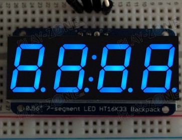Adafruit 0.56" 4-Digit 7-Segment w/I2C - Blue