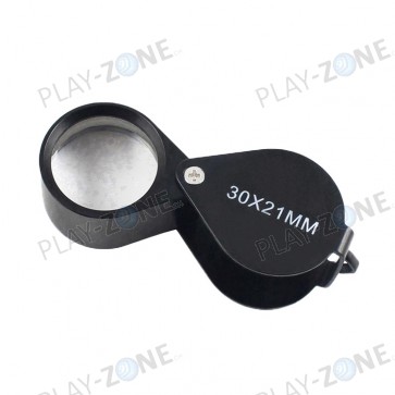 Klappbare Mini-Lupe  30 x Vergrösserung / 21mm - Schwarz
