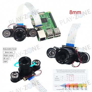 HDTV Pi IR Kamera mit IR Cut Filter inkl. LED / 1/2.5" - 8mm / 5MP