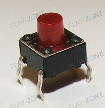 Mini Push Button Switch 6 x 6 x 6 mm / Red/Black