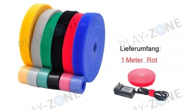 1 Meter Klettverschlussband Rot / Breite 1cm