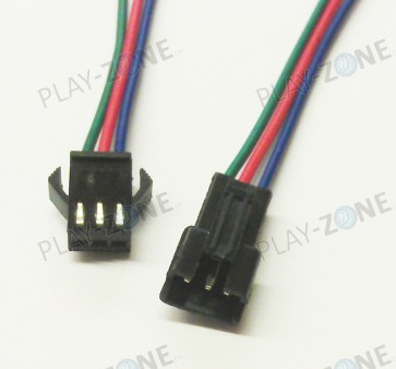 Set: 2 JST-SM Connectors with Cable / 3Pin / Male + Female 20CM