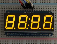 Adafruit 0.56" 4-Digit 7-Segment w/I2C - Yellow
