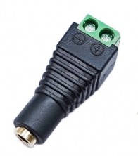 3,5-mm Mono Audio-Buchse (weiblich) mit grüner Schraubklemme