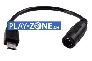 Adapter-Kabel DC-Buchse -> Micro-USB, 15cm / 20AWG