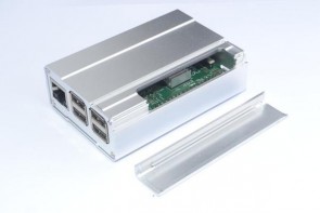 Aluminium-Gehäuse für Raspberry Pi 3 / 3B+  Silber