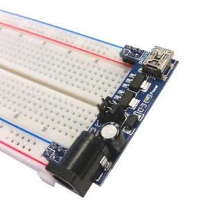 3.3V / 5V power adaptor for Breadboards with red status LED
