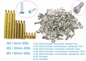 112-Teiliges Schrauben / Muttern Set (M3/M4) und Abstandshalter