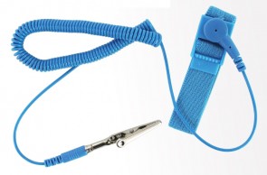PU Antistatic wrist strap with coil cord - Blue