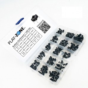 Button Sortiment mit 140 Buttons / 15 Typen - mit Box