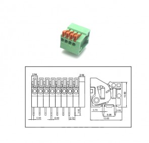 Federklemme 4Pin - PCB Mount - Front