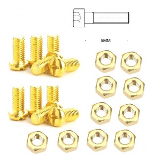 10 pieces M3 x 5 brass screw with Nuts